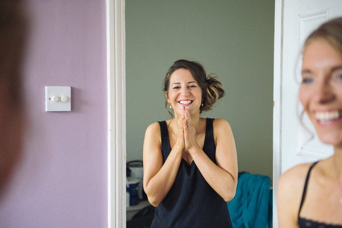 excited bridesmaid