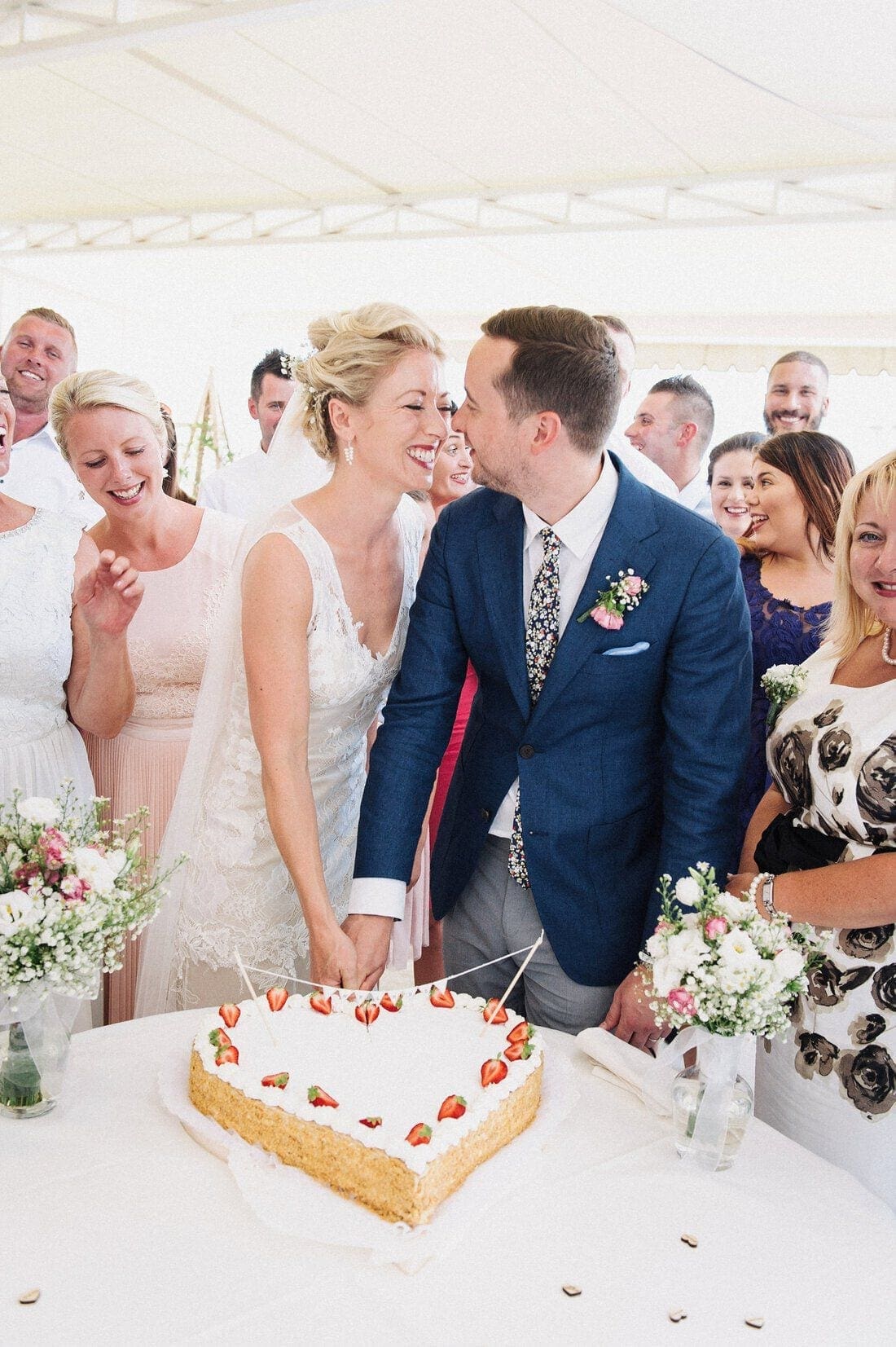 cutting the cake