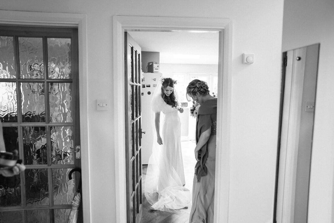 bride framed in doorway