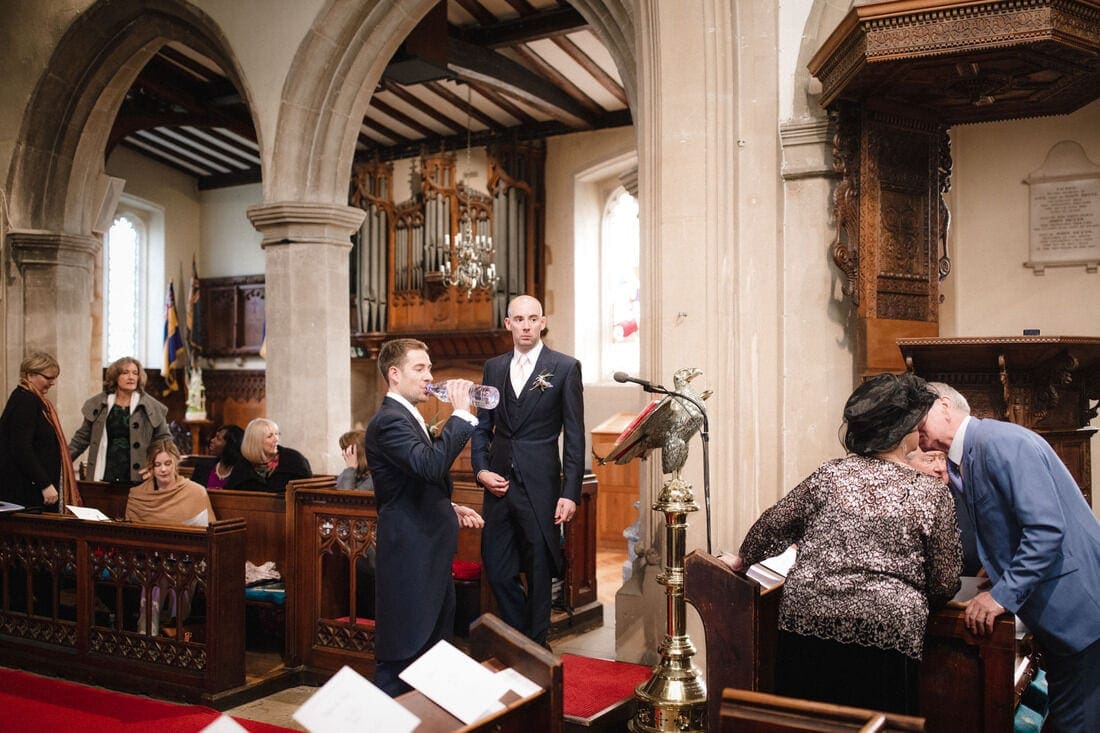 at church before the ceremony