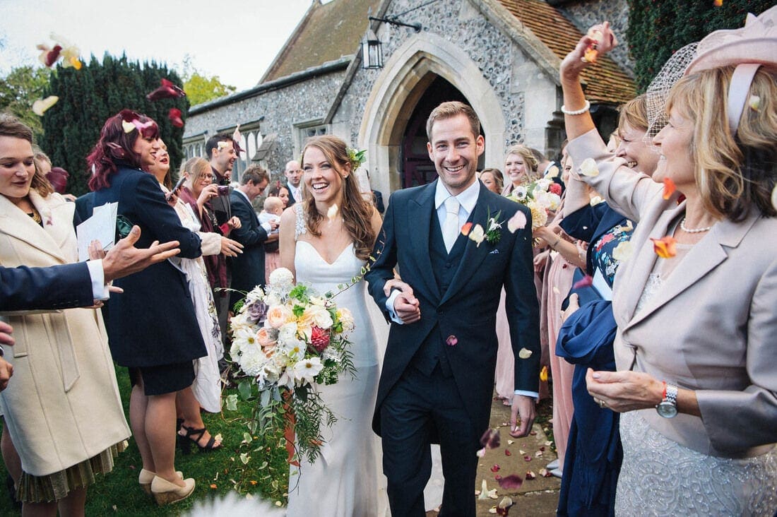 the confetti shot outside church