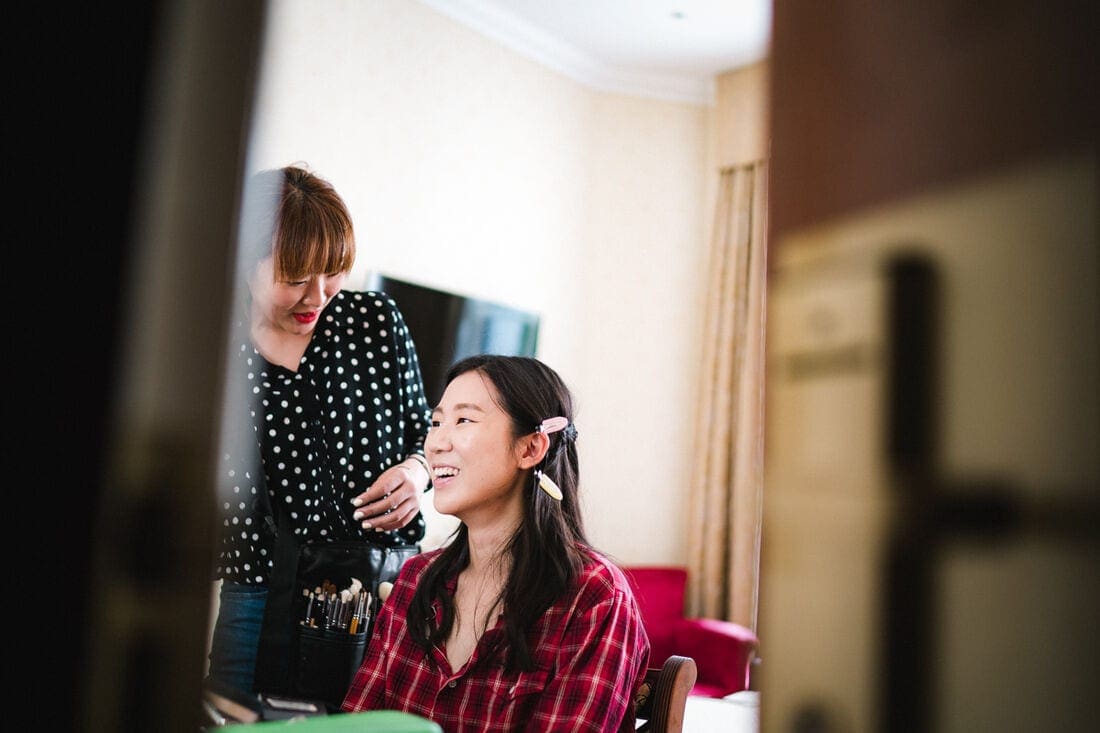 bride getting ready at the petersham hotel richmond