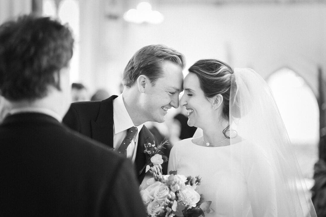 a very special moment between bride and groom