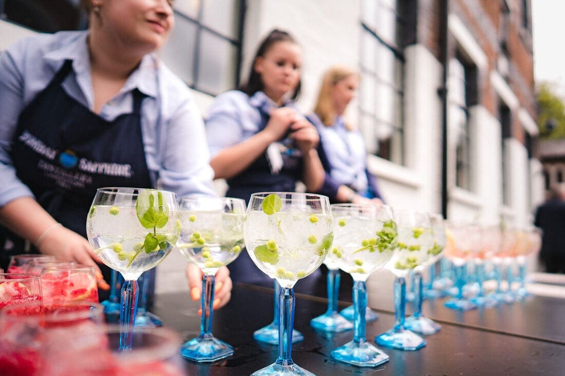 bombay gin distillery wedding cocktails