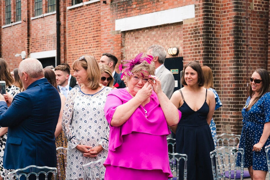 an emotional mother of the bride