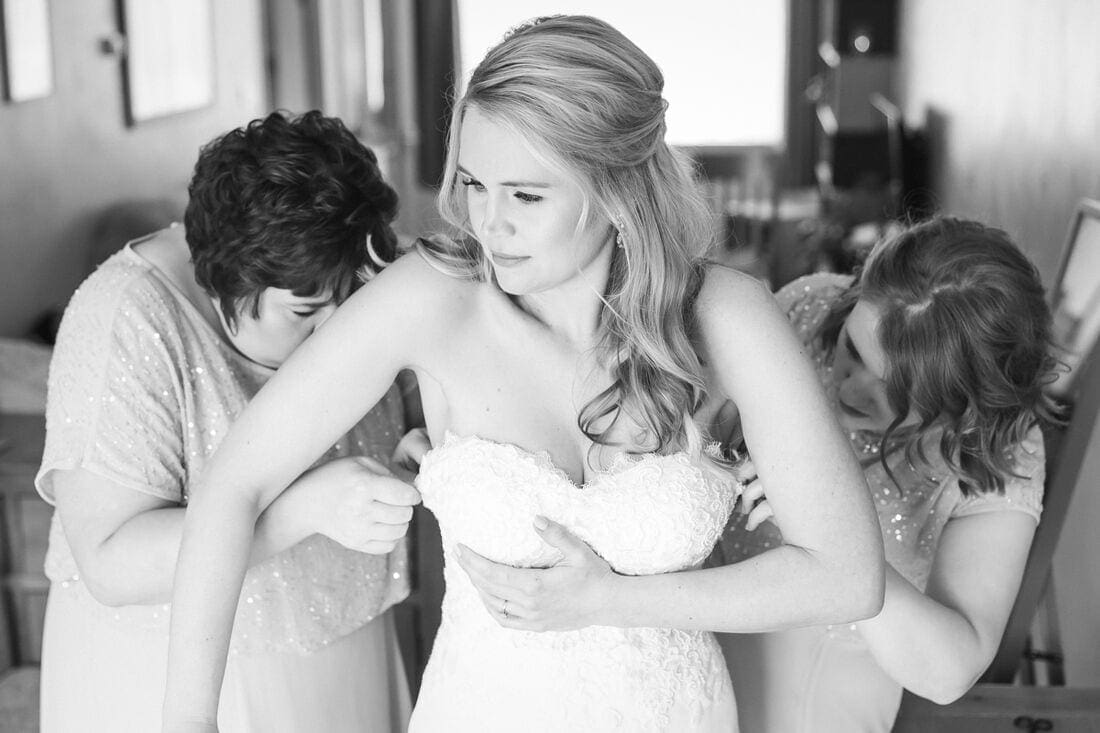 the wedding dress is going on